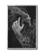 Cargar imagen en el visor de la galería, Cuadro Decorativo Roots 001 - Manos Abstractas Blanco y Negro
