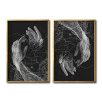 Cargar imagen en el visor de la galería, Cuadro Decorativo Roots 002 - Manos Abstractas Blanco y Negro
