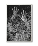 Cargar imagen en el visor de la galería, Cuadro Decorativo Roots 004 - Manos Abstractas Blanco y Negro
