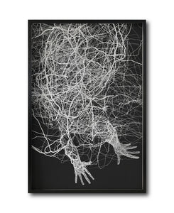 Cuadro Decorativo Roots 005 - Manos Abstractas Blanco y Negro