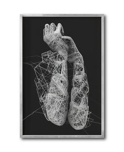 Cuadro Decorativo Roots 006 - Manos Abstractas Blanco y Negro