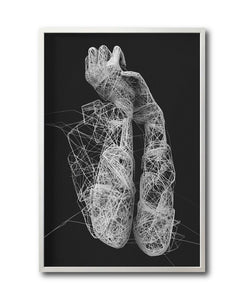 Cuadro Decorativo Roots 006 - Manos Abstractas Blanco y Negro