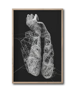 Cargar imagen en el visor de la galería, Cuadro Decorativo Roots 006 - Manos Abstractas Blanco y Negro
