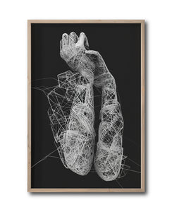 Cuadro Decorativo Roots 006 - Manos Abstractas Blanco y Negro