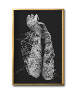 Cuadro Decorativo Roots 006 - Manos Abstractas Blanco y Negro