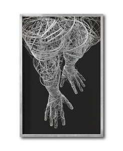 Cuadro Decorativo Roots 007 - Manos Abstractas Blanco y Negro