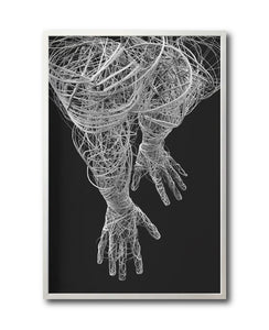 Cuadro Decorativo Roots 007 - Manos Abstractas Blanco y Negro