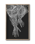 Cargar imagen en el visor de la galería, Cuadro Decorativo Roots 007 - Manos Abstractas Blanco y Negro
