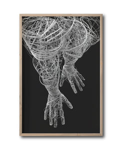 Cuadro Decorativo Roots 007 - Manos Abstractas Blanco y Negro