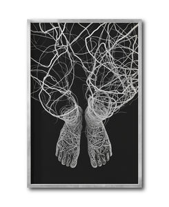 Cuadro Decorativo Roots 008 - Pies Abstractos Blanco y Negro