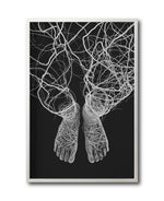 Cargar imagen en el visor de la galería, Cuadro Decorativo Roots 008 - Pies Abstractos Blanco y Negro
