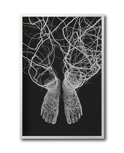 Cuadro Decorativo Roots 008 - Pies Abstractos Blanco y Negro