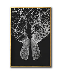 Cuadro Decorativo Roots 008 - Pies Abstractos Blanco y Negro