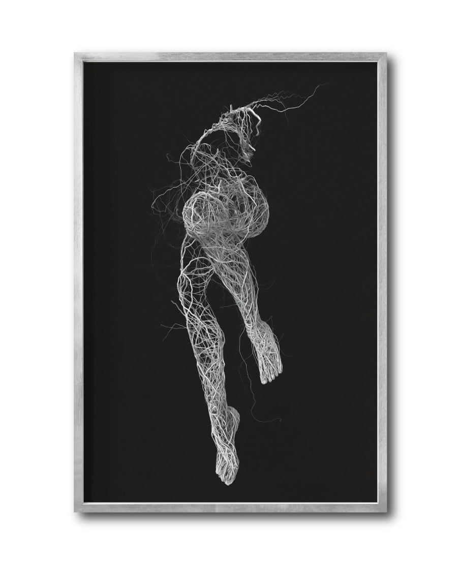 Cuadro Decorativo Roots 009 - Silueta Femenina Abstracta Blanco y Negro