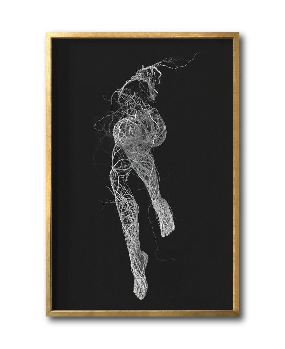 Cuadro Decorativo Roots 009 - Silueta Femenina Abstracta Blanco y Negro