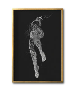 Cuadro Decorativo Roots 009 - Silueta Femenina Abstracta Blanco y Negro