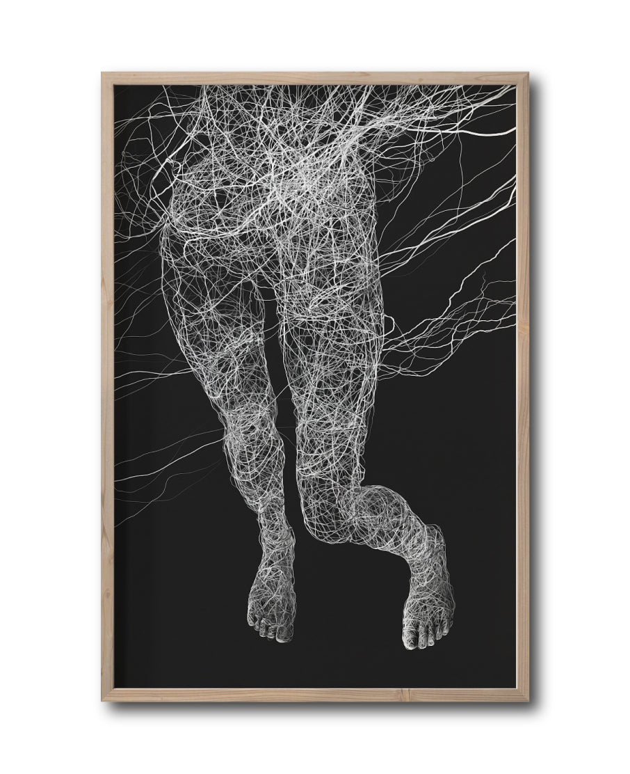 Cuadro Decorativo Roots 010 - Piernas Abstractas Blanco y Negro